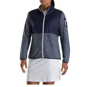 NWOT FootJoy Womens Full-Zip Space Dye Mid-Layer Golf Jacket Navy in Size S